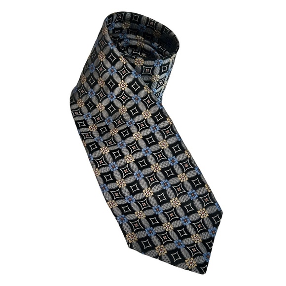 Robert Talbott Best of Class Silk Necktie Woven Textured Floral Geometric Print - Picture 8 of 11